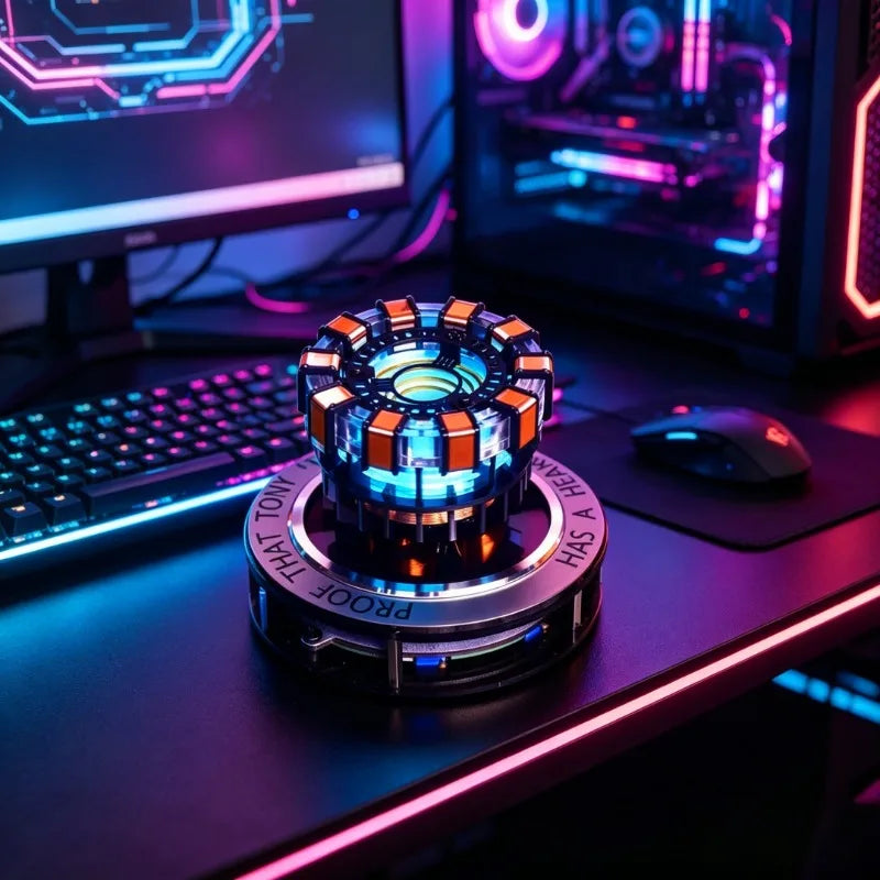 Arc Reactor Floating Reactor Module Levitating 1:1 Scale with LED Lights Simulating Movement Levitation Display Rack Unique Gift