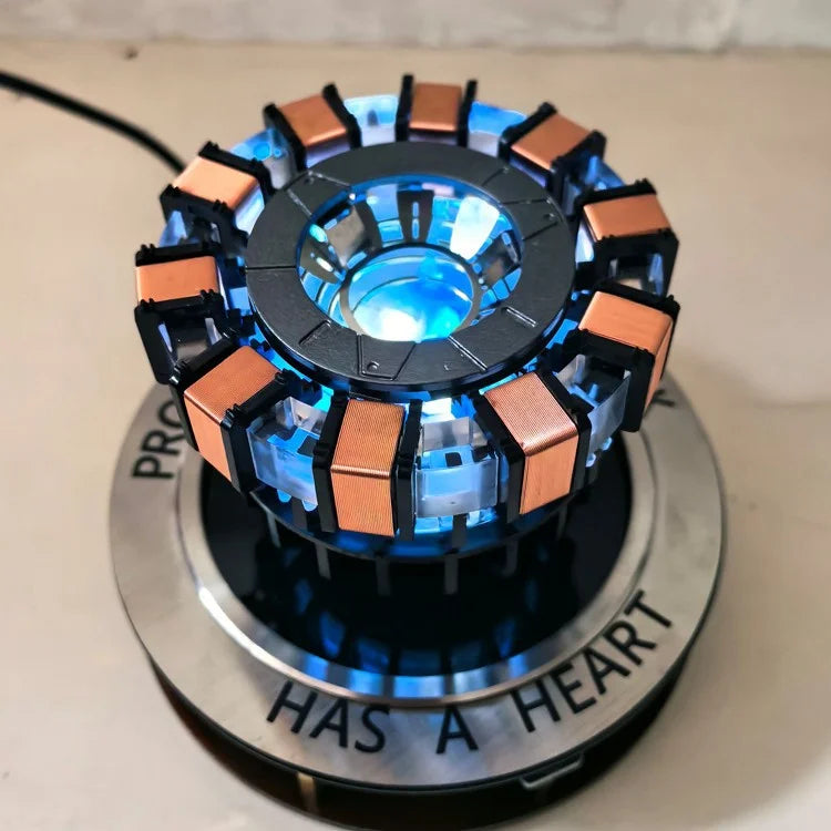 Arc Reactor Floating Reactor Module Levitating 1:1 Scale with LED Lights Simulating Movement Levitation Display Rack Unique Gift