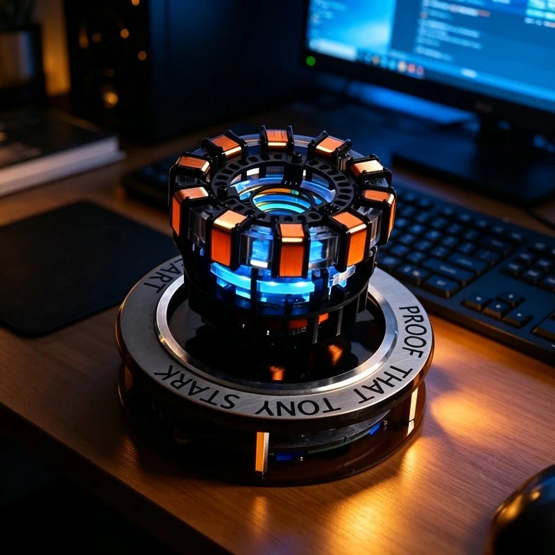 Arc Reactor Floating Reactor Module Levitating 1:1 Scale with LED Lights Simulating Movement Levitation Display Rack Unique Gift